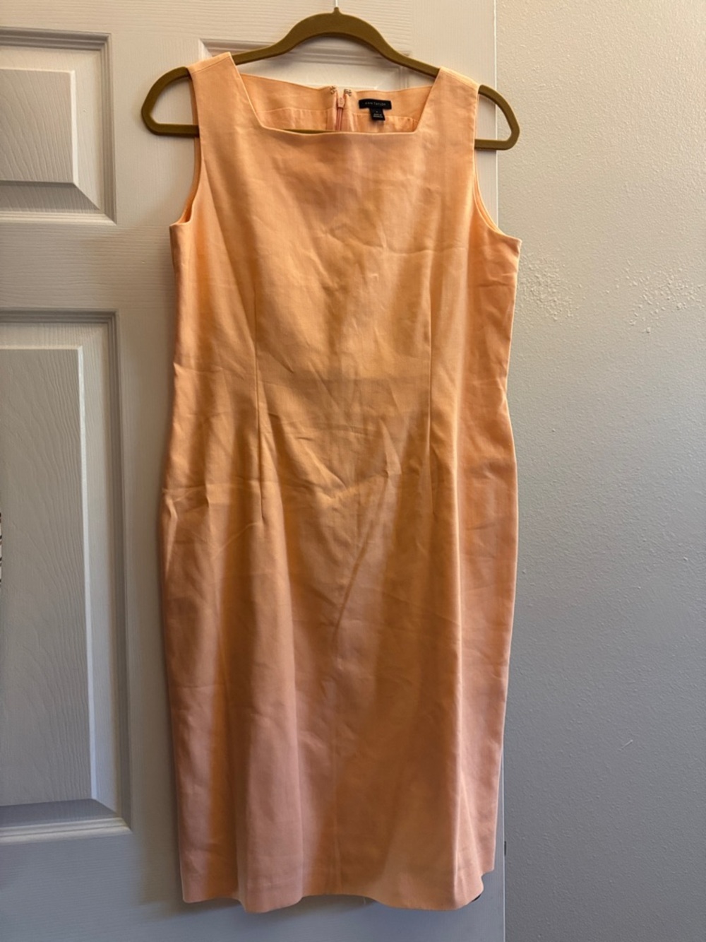 Ann Taylor Peach Sheath Midi Dress